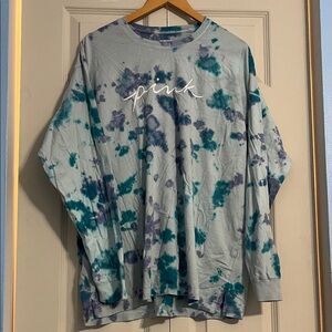 PINK Victoria's Secret Blue Tie-Dye Top